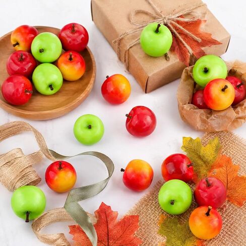 LOGOFUN 30pcs Mini Artificial Fruit Fake Small Apples Simulation Apples Model Mini Foams Apples Prop Model Realistic Fruit Photo Prop for Shopwindow Display in Saudi Arabia