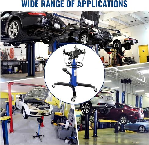 1322 LBS Transmission Jack High Lift 2-Stage Hydraulic Telescopic Stand, 33.5"-69" Height, Foot Pedal & 360° Swivel Wheels, Heavy Duty Transmission Lift for Car, Truck, Garage in Saudi Arabia