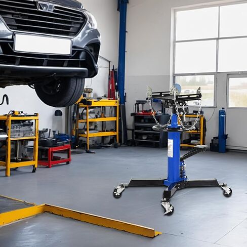 1322 LBS Transmission Jack High Lift 2-Stage Hydraulic Telescopic Stand, 33.5"-69" Height, Foot Pedal & 360° Swivel Wheels, Heavy Duty Transmission Lift for Car, Truck, Garage in Saudi Arabia