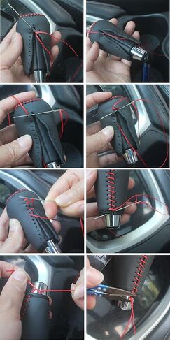 Compatible with 2013-2018 Subaru Forester/XV/Crosstrek/Levorg Hand Sewing DIY Hand Stitched Car Leather Gear Shift Knob Cover Anti-Slip Breathable Shift Knob Protector in Kuwait
