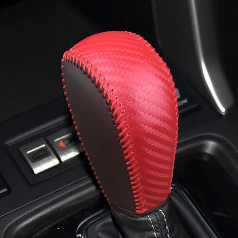 Compatible with 2013-2018 Subaru Forester/XV/Crosstrek/Levorg Hand Sewing DIY Hand Stitched Car Leather Gear Shift Knob Cover Anti-Slip Breathable Shift Knob Protector in Kuwait
