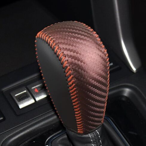 Compatible with 2013-2018 Subaru Forester/XV/Crosstrek/Levorg Hand Sewing DIY Hand Stitched Car Leather Gear Shift Knob Cover Anti-Slip Breathable Shift Knob Protector in Kuwait