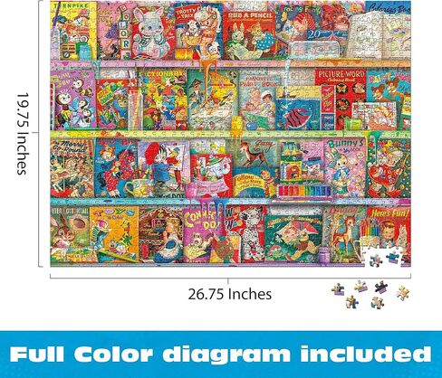 ألعاب بافالو - The Kitschy Funbook Nook - أحجية الصور المقطوعة 1000 قطعة للبالغين - أعمال فنية مجمعة ملونة من إيمي ستيوارت - كتب قديمة ومشهد فني - ألغاز صعبة للبالغين in Kuwait