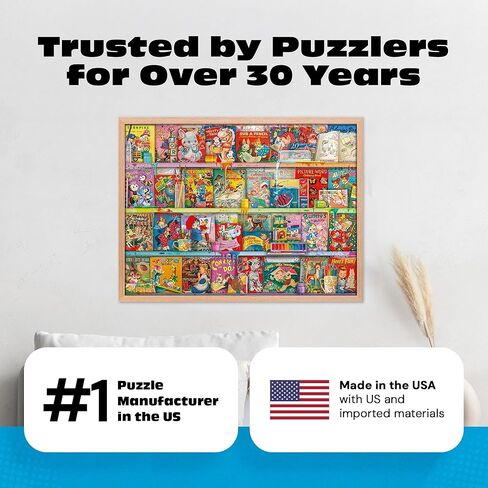 ألعاب بافالو - The Kitschy Funbook Nook - أحجية الصور المقطوعة 1000 قطعة للبالغين - أعمال فنية مجمعة ملونة من إيمي ستيوارت - كتب قديمة ومشهد فني - ألغاز صعبة للبالغين in Kuwait