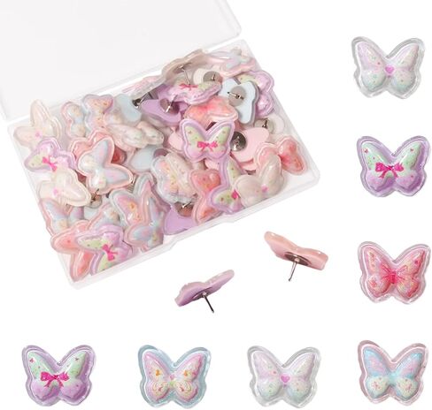 40 PCS Butterfly Push Pin Cute Butterfly Thumb Tacks for Wall Cork Board Bulletin Board Photo Wall Home School Office Supplies in Saudi Arabia