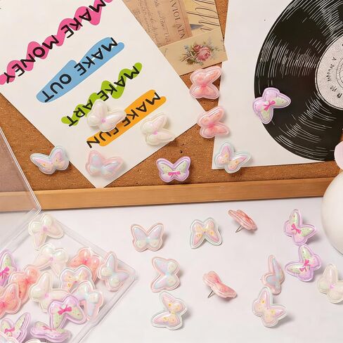 40 PCS Butterfly Push Pin Cute Butterfly Thumb Tacks for Wall Cork Board Bulletin Board Photo Wall Home School Office Supplies in Saudi Arabia