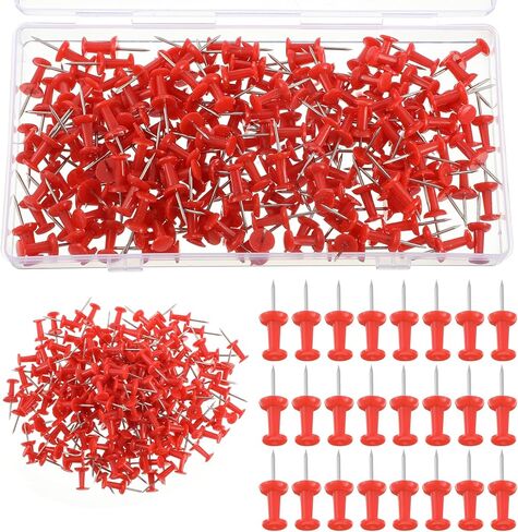 200PCS Red Push Pins Plastic Map Thumb Tacks Decorative Standard Thumb Tacks Steel Point and Plastic Head, Push Pins for Bulletin Board, Cork Board and Wall in Kuwait