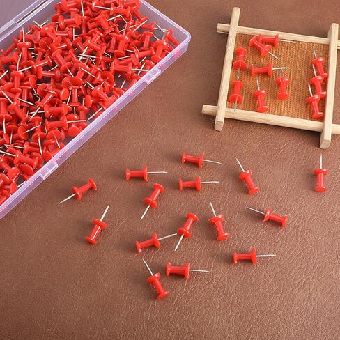 200PCS Red Push Pins Plastic Map Thumb Tacks Decorative Standard Thumb Tacks Steel Point and Plastic Head, Push Pins for Bulletin Board, Cork Board and Wall in Kuwait