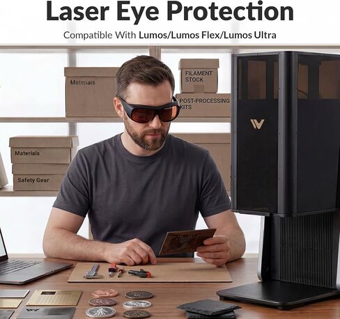 WeCreat Laser Safety Goggles 190-550nm & 800-1100nm – OD6+ Professional Laser Protective Glasses for Diode, UV & Infrared Laser, Eye Protection for Laser Engraver, Cutting, Welding, DIY & Workshop Use in Kuwait
