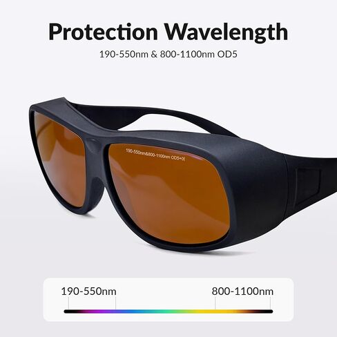 WeCreat Laser Safety Goggles 190-550nm & 800-1100nm – OD6+ Professional Laser Protective Glasses for Diode, UV & Infrared Laser, Eye Protection for Laser Engraver, Cutting, Welding, DIY & Workshop Use in Kuwait