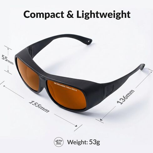 WeCreat Laser Safety Goggles 190-550nm & 800-1100nm – OD6+ Professional Laser Protective Glasses for Diode, UV & Infrared Laser, Eye Protection for Laser Engraver, Cutting, Welding, DIY & Workshop Use in Kuwait