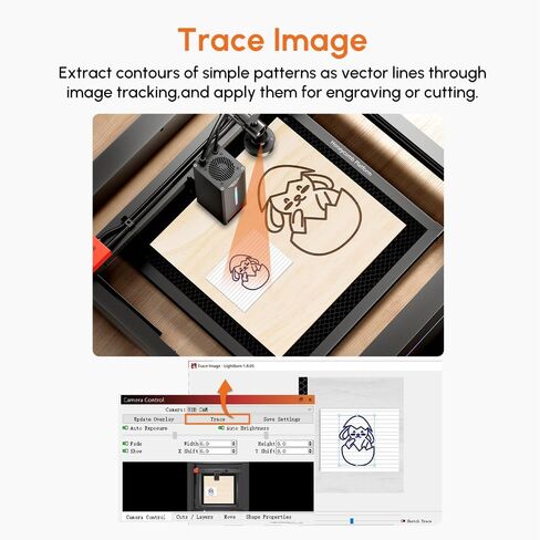 Algolaser Laser Engraver Camera - Lightburn Camera for Laser Engraver with 6 FT USB Interface,5MP HD Laser Engraver Machine Camera with Batch Engraving/Precise Position/Preview & Work Range 550*800mm in Saudi Arabia