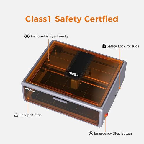 Creality Laser Engraver Falcon A1 10W مع تصميم مغلق بالكامل، توافق عالي وسهل التجميع، سرعة تصل إلى 600 مم/ثانية، آلة نقش دقيقة in Kuwait