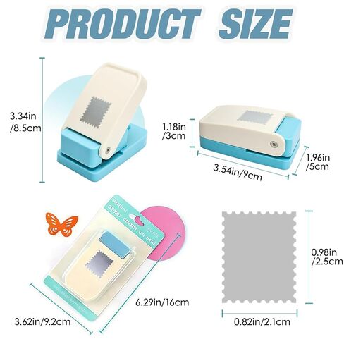 1x0.8inch Rectangular Postage Stamp Puncher, Lever Action Paper Stamp Punch for Scrapbook, DIY Card Making & Paper Crafting Arts Crafts Supplies in Saudi Arabia