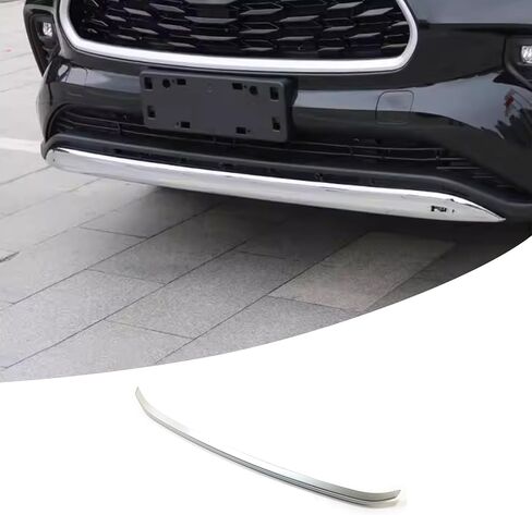 Car Accessories Front Bumper Chin Spoiler Lip Splitter Cover Trim-Low Configuration Compatible with Toyota Highlander 2025 2024 2023 2022 2021 2020 (Chrome) 1PC ABS in Kuwait