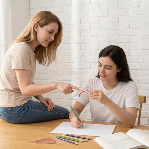 4 قطع مسطرة مثلثة، مجموعة مثلثة شفافة متعددة الوظائف، مجموعة هندسية مسطرة 90 درجة للمهندسين المعماريين والمهندسين وأدوات الرسم in Kuwait