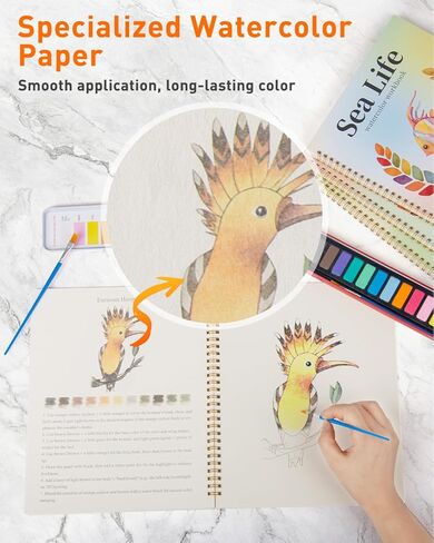 Beginner Watercolor Painting Kit, 12 Colors & 1 Brush with Multi-Theme Painting Set, Outline Art Supplies for Teens Adults (Dog) in Saudi Arabia