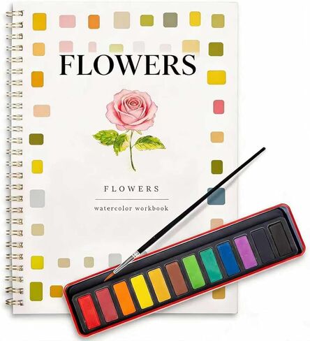 Beginner Watercolor Painting Kit, 12 Colors & 1 Brush with Multi-Theme Painting Set, Outline Art Supplies for Teens Adults (Dog) in Saudi Arabia