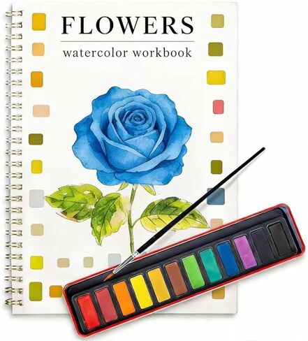 Beginner Watercolor Painting Kit, 12 Colors & 1 Brush with Multi-Theme Painting Set, Outline Art Supplies for Teens Adults (Dog) in Saudi Arabia