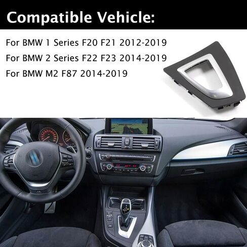 متوافق مع سلسلة BMW 1/2، غطاء تقليم ناقل الحركة لوحدة التحكم المركزية، استبدال لوحة إطار رافعة ناقل الحركة الداخلية لسيارات BMW F20 F21 F22 F23 F87 51169207315 in Kuwait