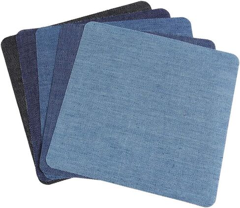 25PCS Denim Iron on Patches, Repair Fabric Patches Repair Decorating Kit Iron on Applique Inside and Outside for Jeans Clothing Hole ﻿ in Kuwait