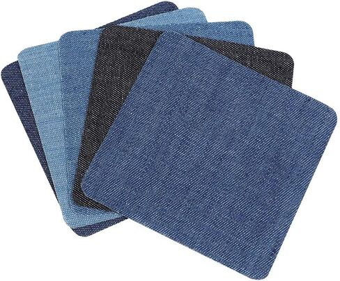 25PCS Denim Iron on Patches, Repair Fabric Patches Repair Decorating Kit Iron on Applique Inside and Outside for Jeans Clothing Hole ﻿ in Kuwait