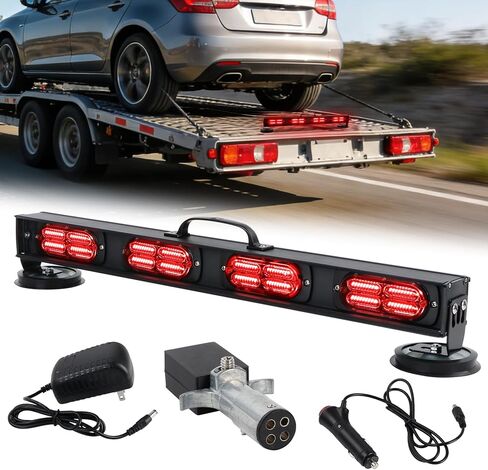 شريط إضاءة سحب المقطورة اللاسلكي، مصباح LED فائق السطوع مع جهاز إرسال دائري 4-Pin RV لسيارات الشاحنات، قاعدة مغناطيسية قوية، بطارية قابلة لإعادة الشحن، فرامل/إشارة الانعطاف، شريط إضاءة للسحب في حالات الطوارئ in Kuwait