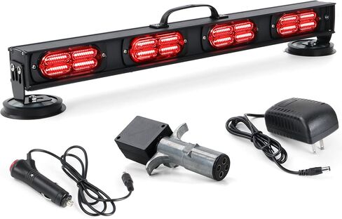 شريط إضاءة سحب المقطورة اللاسلكي، مصباح LED فائق السطوع مع جهاز إرسال دائري 4-Pin RV لسيارات الشاحنات، قاعدة مغناطيسية قوية، بطارية قابلة لإعادة الشحن، فرامل/إشارة الانعطاف، شريط إضاءة للسحب في حالات الطوارئ in Kuwait