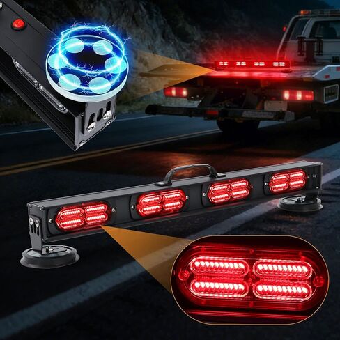 شريط إضاءة سحب المقطورة اللاسلكي، مصباح LED فائق السطوع مع جهاز إرسال دائري 4-Pin RV لسيارات الشاحنات، قاعدة مغناطيسية قوية، بطارية قابلة لإعادة الشحن، فرامل/إشارة الانعطاف، شريط إضاءة للسحب في حالات الطوارئ in Kuwait