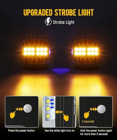 Partsam Wireless Trailer Light Kit 328FT Magnetic LED Square Portable Stop Turn Tail Lamp w/Strobe Function 7-Pin Plug Rechargeable 12-24V for Towing Trailers Trucks RVs Tractors in Kuwait