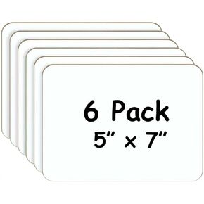 6-Pack Small Whiteboard Dry Erase Boards, 5"x7" Mini Lapboards for Students & Teachers, Classroom Supplies, Personal Writing Boards for School Activities in Saudi Arabia