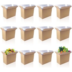 Insulated Shipping Box Honeycomb Paper With Aluminum Foil Liner, Reusable Large Foil Cooler Carton Moving Kits for Mailing Packing 11" x 6" x 7", 6-Pack, Brown in Saudi Arabia
