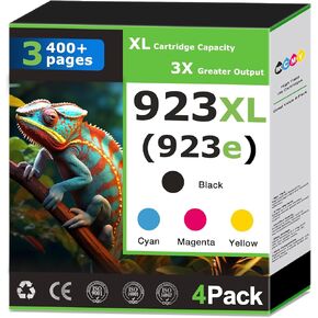 923XL 923e Ink Cartridges Compatible for HP 923 Ink Cartridges Combo Pack Work with HP Printer OfficeJet Pro 8125e 8130e 8139e 8120 Printer Ink Black and Color Cyan Magenta Yellow 923XL Ink (4 Pack) in Saudi Arabia