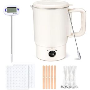 Wax Melter Kit for Candle Making, 1.8L 60OZ Large Candle Melting Pot, DIY Candle Making Supplies for Woman, Included Candle Wicks, Wick Stickers, Centering Device, Stirring Spoon, Mothers Day Gifts in Saudi Arabia
