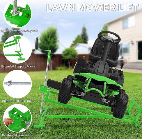 880 Lbs Capacity Telescopic Riding Lawn Mower Lift Jack – Foldable Design with Hand Crank & Electric Handle for Lawn mowers and Garden Tractors in Saudi Arabia
