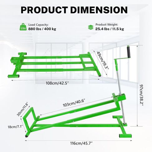 880 Lbs Capacity Telescopic Riding Lawn Mower Lift Jack – Foldable Design with Hand Crank & Electric Handle for Lawn mowers and Garden Tractors in Saudi Arabia