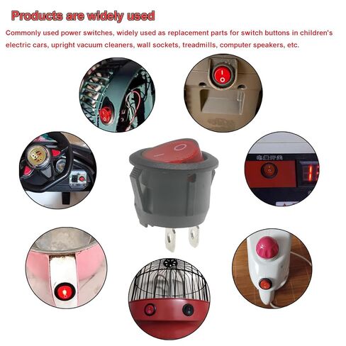 2Pcs Power Start Button 2Pin Light Switch ON-Off Replacement Parts for for Kids Ride-On Toy Cars Boat,Cars,SUV in Saudi Arabia