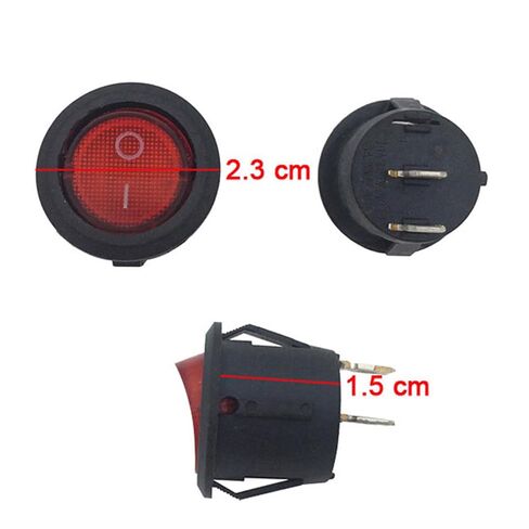 2Pcs Power Start Button 2Pin Light Switch ON-Off Replacement Parts for for Kids Ride-On Toy Cars Boat,Cars,SUV in Saudi Arabia