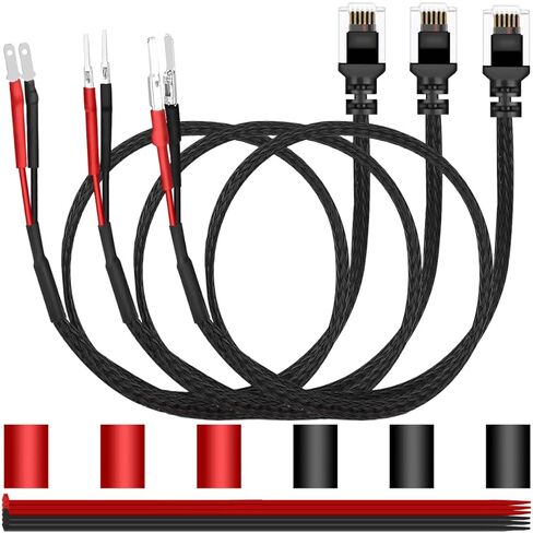 16.5 inch Radar Detector Hardwire Power Cord Mirror Plug Wire Tap Kit for Escort for Valentine One for Uniden for Beltronics with Braided Inline Fuse Mount RJ11 with Heat Shrink Tubing in Kuwait