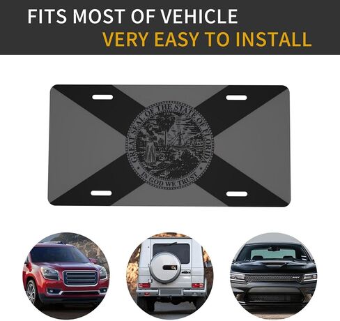 Florida Flag License Plate Decorative Car Front,Metal Car Plate,Vanity Tag,Aluminum Noverlty License Plate Waterproof Colorfast 6×12 Inch in Kuwait