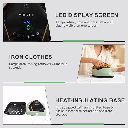 ماكينة ضغط حراري ذكية بالاهتزاز للقمصان (9 × 9) بوصة - مكبس كي بشاشة LED محمولة - مثالية للقمصان والقبعات وحقائب اليد والأكواب والمشروعات اليدوية التفصيلية in Kuwait