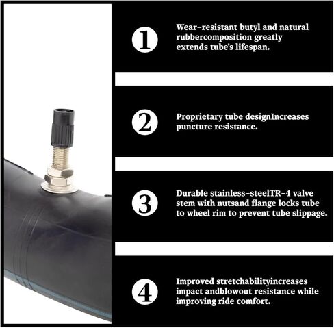 (2-Pack) 3.50/4.10-17 Tube 3.25-17 Inner Tube 100/90-17 Tube - TR4 in Saudi Arabia