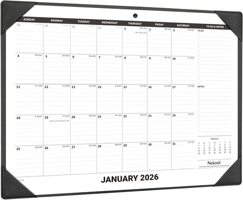 تقويم مكتب كبير من Nekmit 2026 مع وسادة حماية للمكتب، يبدأ من يناير 2026 - يونيو 2027، اللوازم المكتبية 21 بوصة × 16 1/2 بوصة تقويم سطح المكتب لتخطيط الحياة أو تنظيمها in Kuwait