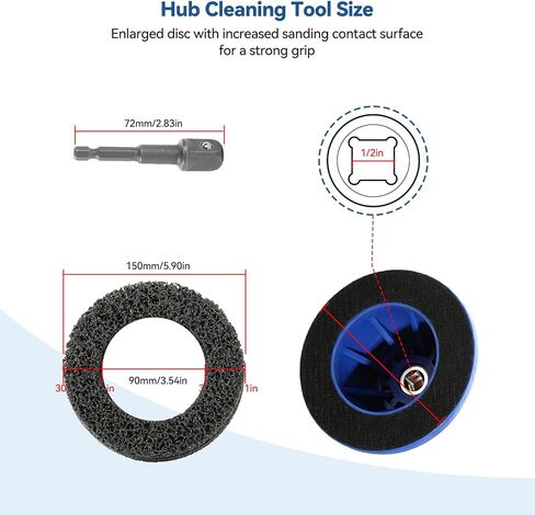 Wheel Hub Resurfacing Kit, 6 Inch Wheel Hub Polisher and Resurfacing Automotive Tool with Drill Adapter, Wheel Hub, Rim & Rust Removal Tool for sedans, Vans, Trucks and Sprinters in Saudi Arabia
