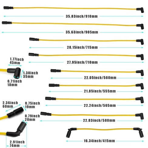 وصلات اشتعال متوافقة مع جي إم سي لـ C1500 V8 5.7L 5.0L 1996 1997 1998 1999 96646 2X1197 86646 سلك توصيل الإشعال in Kuwait