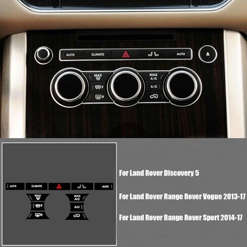 ملصق تزيين زر تكييف الهواء لسيارة LR Range Rover Sport 2014-2017، Land Rover Vogue 2013-2017، Land Rover Discovery، ملحقات غطاء زر تبديل وحدة التحكم المركزية in Kuwait