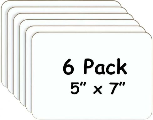6-Pack Small Whiteboard Dry Erase Boards, 5"x7" Mini Lapboards for Students & Teachers, Classroom Supplies, Personal Writing Boards for School Activities in Saudi Arabia