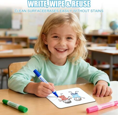 6-Pack Small Whiteboard Dry Erase Boards, 5"x7" Mini Lapboards for Students & Teachers, Classroom Supplies, Personal Writing Boards for School Activities in Saudi Arabia
