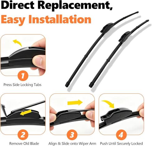 AUCERAMIC 26" + 22" Windshield Wiper Blades Fit for 2014-2024 Ram Promaster 1500 2500 3500 Base 3.6L V6 3.0L I4, Hook Connector, All-Season Wipers, driver &passenger side wiper in Kuwait