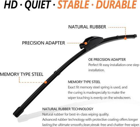 AUCERAMIC 26" + 22" Windshield Wiper Blades Fit for 2014-2024 Ram Promaster 1500 2500 3500 Base 3.6L V6 3.0L I4, Hook Connector, All-Season Wipers, driver &passenger side wiper in Kuwait